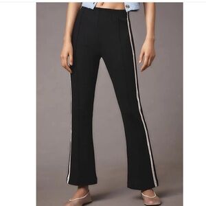 NWT Maeve Black Track Pants with White Stripes